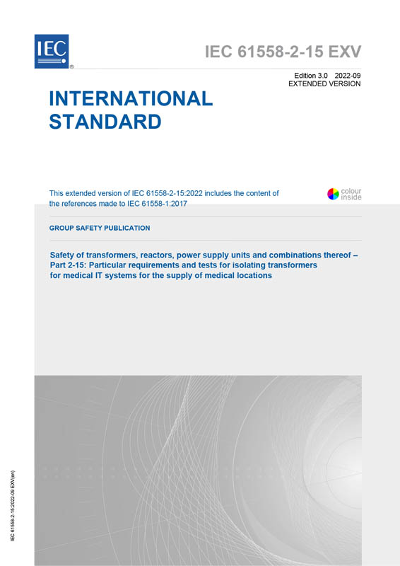Cover IEC 61558-2-15:2022 EXV